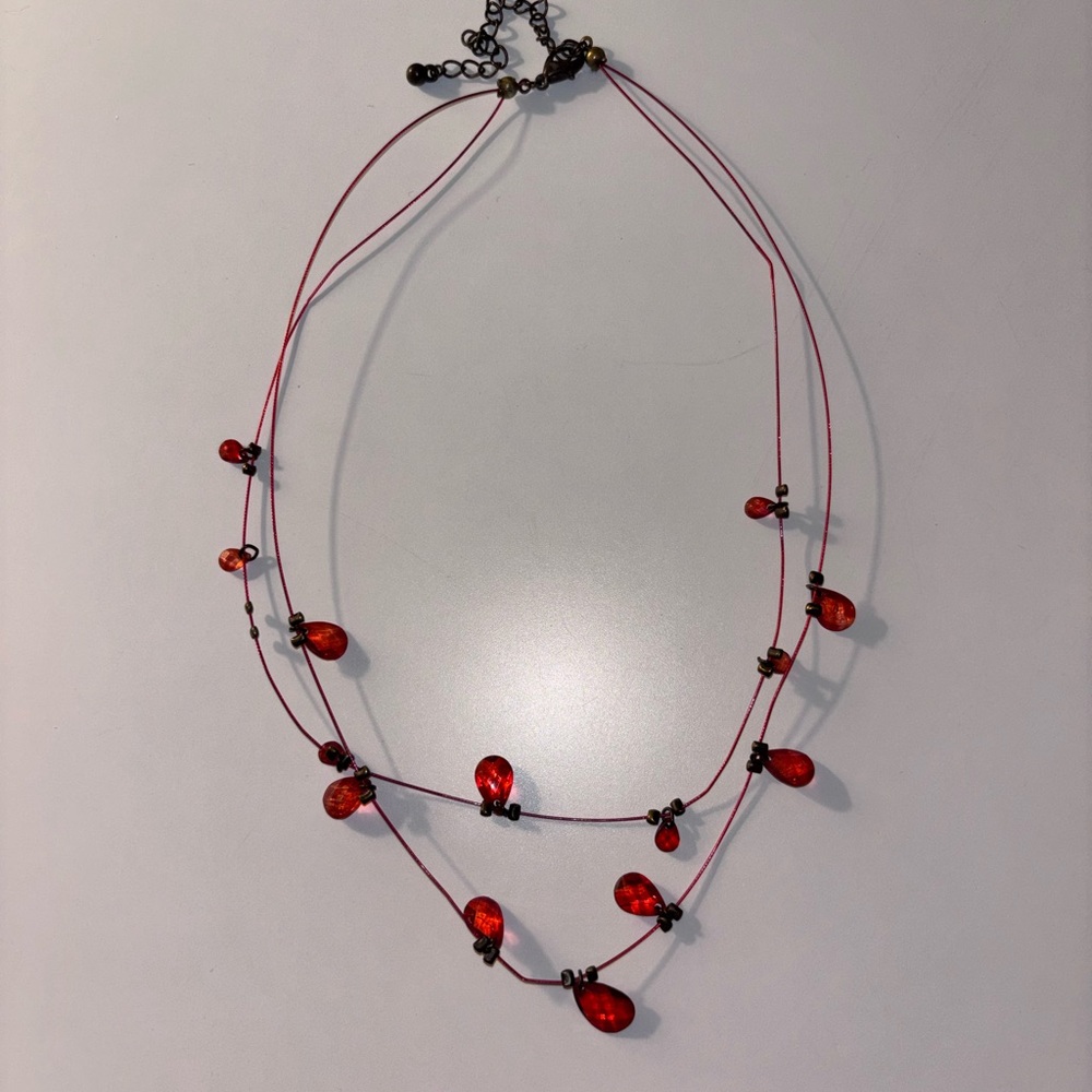 Elegant Red Beaded Necklace